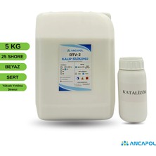 Ancapol 25 Shore RTV-2 Kalıp Silikonu - Ağır Döküm, Beton ve Poliüretan İçin Sert Kalıp Silikonu 5 KG