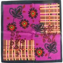 VeraGlobe Buğz Çiçek Desenli Zr Şifon Fular 50*50 cm