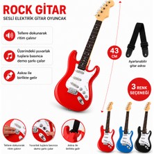 4İ Oyuncak Rock Gitar Askılı Sesli Dokunmatik Oyuncak 43CM.