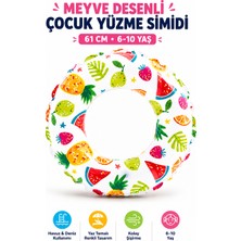 Yıldırım Oyuncak Desenli Çocuk Yüzme Simidi 61 cm – 6–10 Yaş Havuz ve Deniz Kullanımına Uygun Renkli Şişme Simit