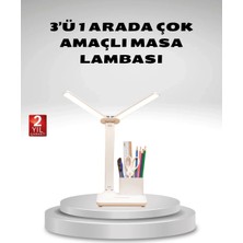 Fun And Market Buğz Kısılabilir LED Masa Lambası – Kalemlik ve Telefon Standlı, Göz Yormayan Işık