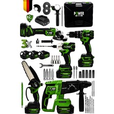 Power Black 5 Li Set Hilti Matkap Somun Sökme Testere Hilti 3 Bataray 1 Şarj Cihazlı Set