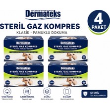 Dermateks Steril Kompres 7,5×7,5cm 4 Kat 100'LÜ (4 Paket)