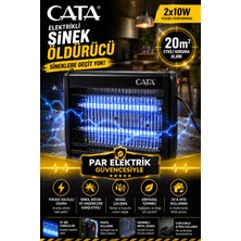 Cata Elektrikli Sinek Öldürücü 20M² Etkili 2X10W Uv Işıklı Sessiz Böcek Sinek Kovucu