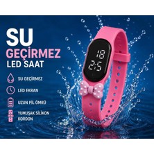 Rodium Çocuk Kol Saati Dokunmatik LED Su Geçirmez Fuşya Fiyonk (Akıllı Saat Değildir)