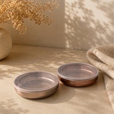 Sarkap Home 2'li 153 mm Kapaklı Bronz - Açık Bronz Orta Boy Çerez Tabağı