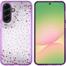 Kupa Galaxy A56 Kılıf Işıltılı Damla Taşlı Şeffaf Darbe Emici Airbag Silikon Kapak
