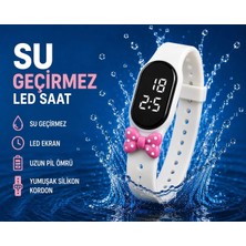 Rodium Çocuk Kol Saati Dokunmatik LED Su Geçirmez Beyaz Fiyonk (Akıllı Saat Değildir)