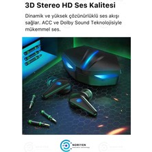 Fun And Market Buğz K55 Tws Pro Oyuncu Kulaklığı 3D Stereo Ses Extra Bass Işıklı Mikrofonlu Bluetooth Kablosuz Kulaklık