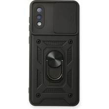 Muratech Newface  Galaxy A02 Kılıf Pars Lens Yüzüklü Silikon - Siyah