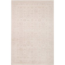 Cool Halı Leona Bej Krem Rengi Viskon Yumuşak Soft Modern Vintage Desenli Pati Dostu Salon Oturma Oda Halısı