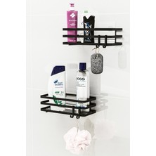 Empressco Şampuanlık ve Sabunluk 2'li Set, Laminalı Yapışkanlı Duş Rafı Organizer