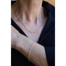 Yenigün Kuyumculuk 14 Ayar Altın (3 Mm) Singapur Zincir Set