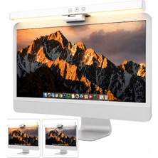 Gaman 51 cm Premium Ekran Üstü Beyaz Kasa LED Lamba - 3 Renk Parlaklık Ayarlı Göz Koruyucu Çalışma Işığı