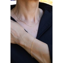 Yenigün Kuyumculuk 14 Ayar Altın (2 Mm) Barlı Zincir Set