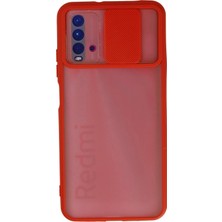 Muratech Newface Xiaomi Redmi 9t Kılıf Palm Buzlu Kamera Sürgülü Silikon - Kırmızı