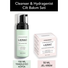 Lierac 2 Adımda Canlandırıcı Cilt Bakım Seti – Temizleyici Köpük & Hydragenist Jel Krem