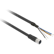 Telemecanique Sensors  XZCP1141L2 Ön Kablolu Konnektörler Düz Dişi - M12 - 4 Pim - Kablo Pur 2m Sensör Kablosu
