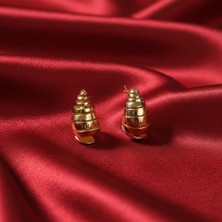 Sedosh Home Vision Deniz Kabuğu Figürlü Gold Paslanmaz Çelik Vidalı Küpe 3,5 cm