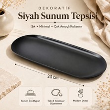 Vox Art Siyah Dekoratif Sunum Tepsisi 23 cm 1 Adet