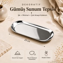 Vox Art Gümüş Dekoratif Sunum Tepsisi 23 cm 1 Adet