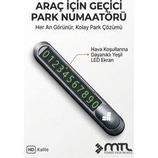 Mtl Metal Geçici Park Numara Levhası – Gizlenebilir Tasarım, Gece Parlayan Rakamlar MT6090