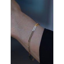 Yenigün Kuyumculuk 14 Ayar Altın (3 Mm) Plakalı Ataç Zincir Bileklik