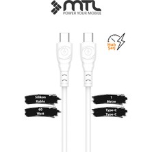 Mtl 60W Type-C To Type-C Hızlı Extra Yumuşak Dayanıklı Şarj ve Data Kablosu MT2480