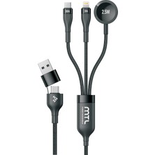 Mtl 5in2 Hızlı Şarj Kablosu 100W Pd Type-C Lightning Apple Watch Ile Uyumlu USB ve Type-C MT2516