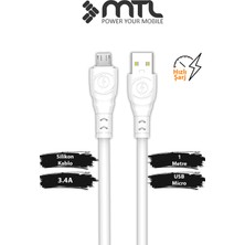 Mtl 3.4A USB To Micro Ultra Hızlı Extra Yumuşak Dayanıklı Şarj ve Data Kablosu MT2471