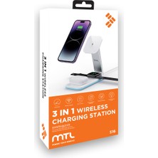 Mtl Magsafe Destekli 3'ü 1 Arada Kablosuz Şarj Cihazı – Telefon, Akıllı Saat ve Kulaklık Için