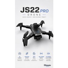 Dimute Shop JS22 Pro Drone 4K Kameralı Fırçasız Motorlu Çift Lens Korumalı 360° Takla Drone