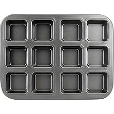 Ersat Home 12'li Yanmaz Yapışmaz Kare Muffin & Cupcake Brownie Kalıbı 35CM x 27 cm