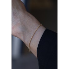 Yenigün Kuyumculuk 14 Ayar Altın Kübik (1 Mm) Zincir Bileklik