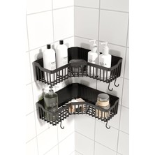 Empressco Pratik ve Şık Köşelik Banyo Rafı, Yapışkanlı ve Kolay Montajlı