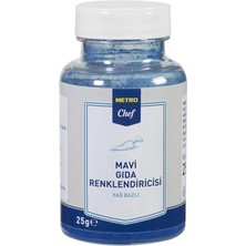 Metro Chef Yağ Bazlı Gıda Boyası 25 G Mavi Toz (4'li Paket)