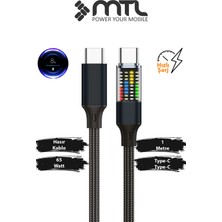 Mtl 60W Pd Type-C To Type-C Güç Durum Göstergeli LCD Ekranlı Şarj Kablosu 1 Metre Siyah MT2153