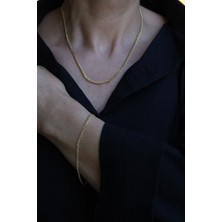 Yenigün Kuyumculuk 14 Ayar Altın (3 Mm) Çiftli Zincir Set