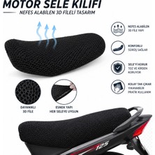 Pozart Motorsiklet ve Scooter Sele (Koltuk) Kılıfı Fileli Nefes Alabilen Yapı