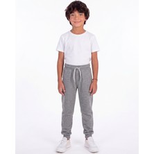 Onloox Erkek Çocuk Gri Melanj Iki Iplik Dar Paça Lastikli Bel Bağcıklı Cepli Eşofman Altı (7-10 Yaş)