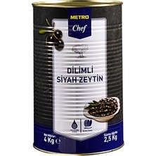 Metro Chef Dilimli Zeytin 4 kg Siyah (3'li Paket)