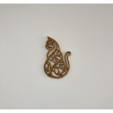 Bci 3D Modern 3D Tasarım Kedi Figürü Duvar Dekoru - Minimalist Kedi Duvar Süsü
