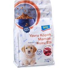 Aro Köpek Maması Az Tahıllı 3 kg Yavru Köpek&kuzulu (8'li Paket)
