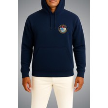 Bahriyeli Collection Kapüşonlu Tcg Kınalıada Dalgalar Arası Temalı Cep ve Sırt Baskılı Unisex Sweatshirt