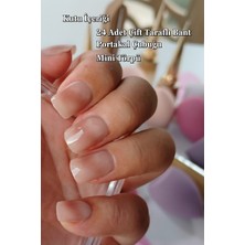 Easy Beauty 24 Adet Protez Tırnak Görünümlü Kısa Takma Tırnak Seti Yapıştırıcı Bant Hediyeli DY1100