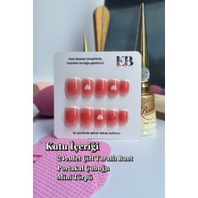 Easy Beauty 24 Adet Protez Görünümlü Takma Tırnak Seti Çift Taraflı Bant Törpü Portakal Çubuğu Hediye