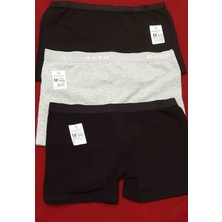 Dondeza Kadın Boxer Paket Içeriği 3 Adet (Siyah-Gri)