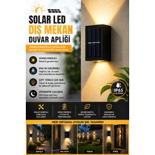 Syn Aksesuar Güneş Enerjili Solar LED Dış Mekan Duvar Apliği IP65 Su Geçirmez Bahçe ve Balkon  Aydınlatma