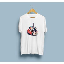 Oversize Gitar / Guitar Tasarım Unisex T-Shirt