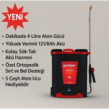 Gardener 16 Lt Şarjlı Ilaçlama Makinesi Akülü Sırt Tipi Basınçlı Pompa
